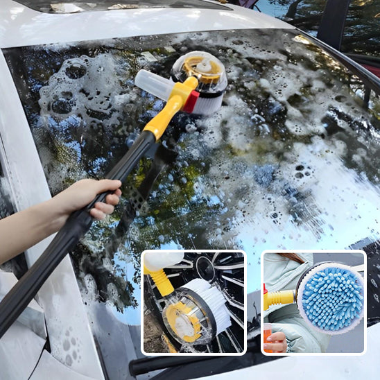 Brosse de lavage rotative de voiture avec poignée longue